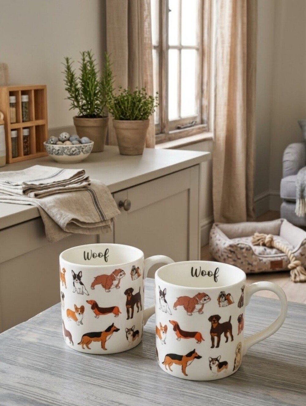 Set of 2 Dog Lovers Ceramic Mugs NWOT 16oz